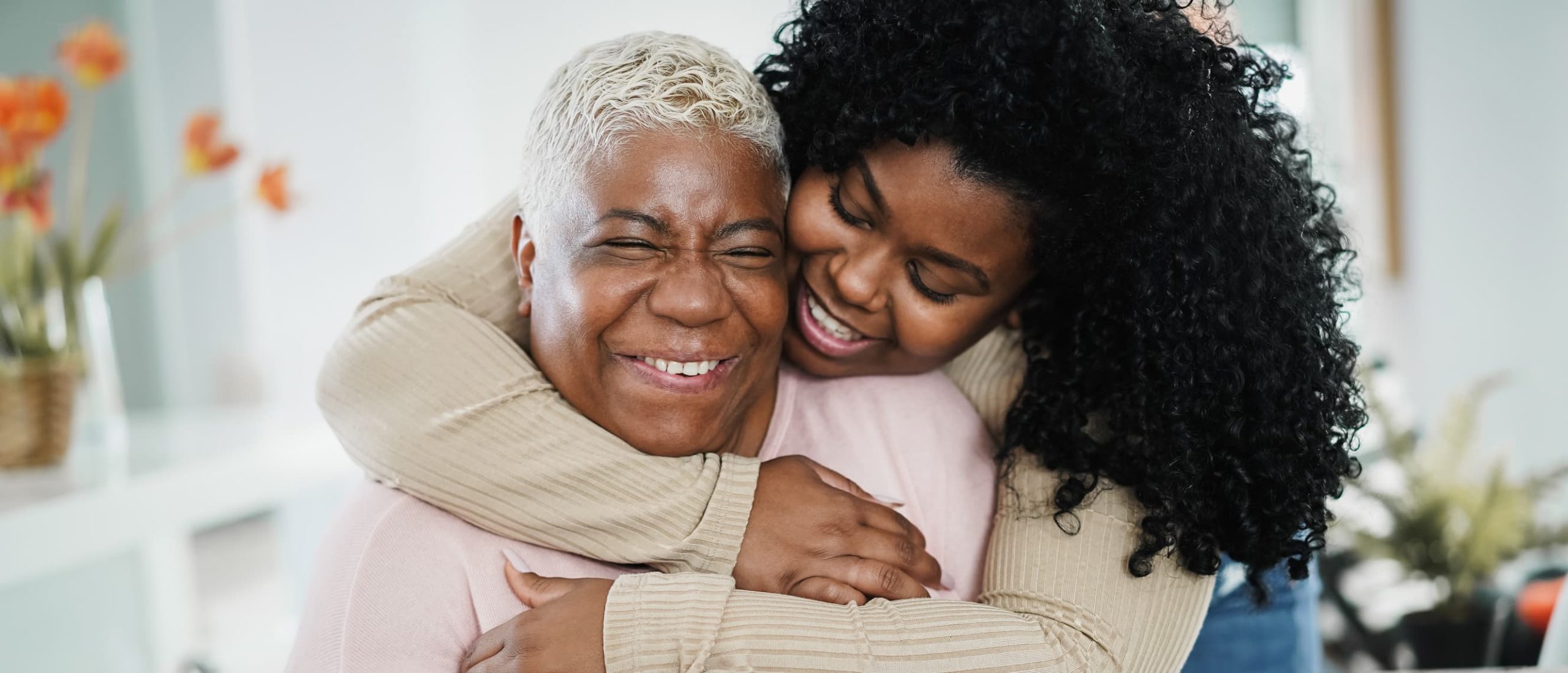 two women hugging